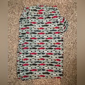 Posh Peanut Light Blue Jogger Pants with Red & Black Car Print